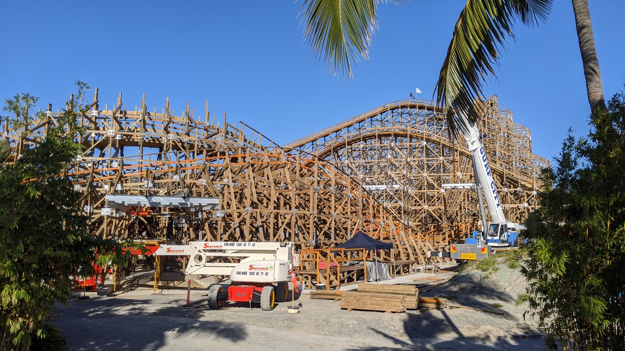 The Parkz Update: Leviathan wooden roller coaster nears completion at Sea  World