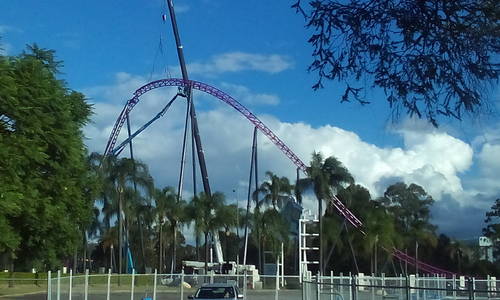 It's a Stengel Dive: Movie World hypercoaster's first element completed