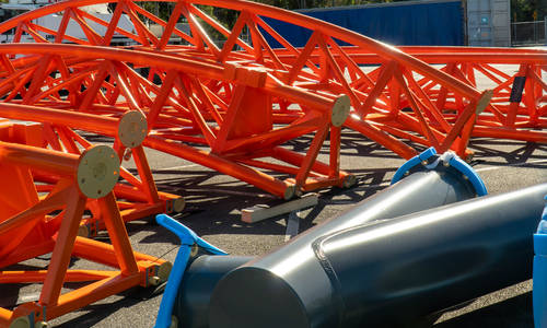 Orange roller coaster track arrives at Dreamworld