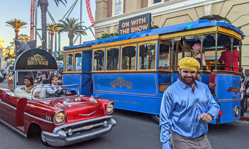 An Afternoon at Warner Bros. Movie World's Hooray for Hollywood parade.