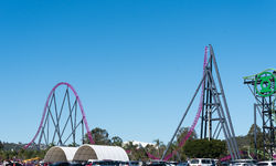 The final elements in place on DC Rivals HyperCoaster