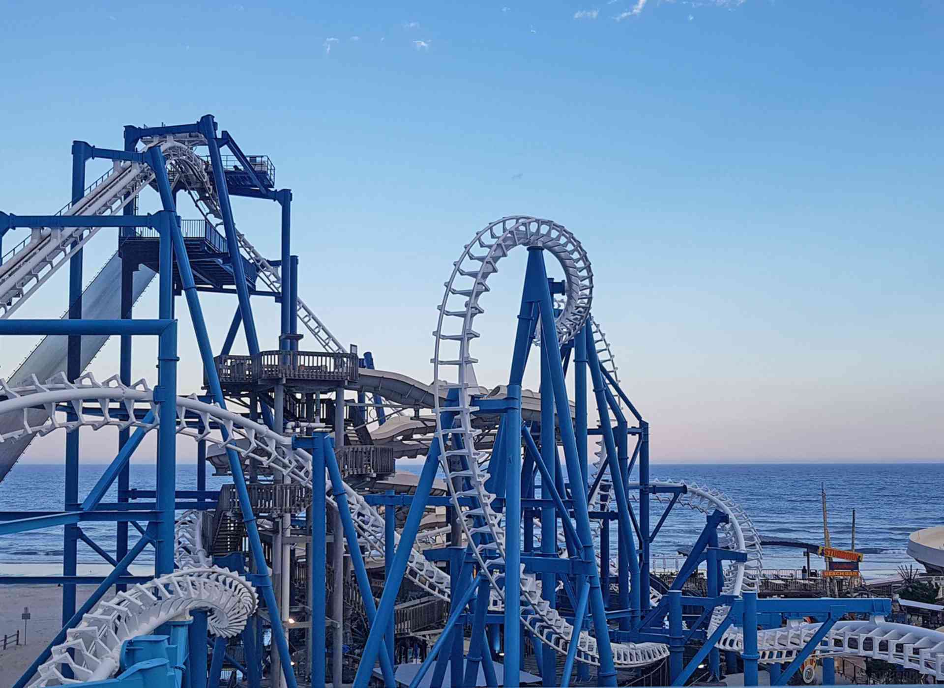 The Great Nor'Easter Roller Coaster at Morey's Piers Parkz Theme