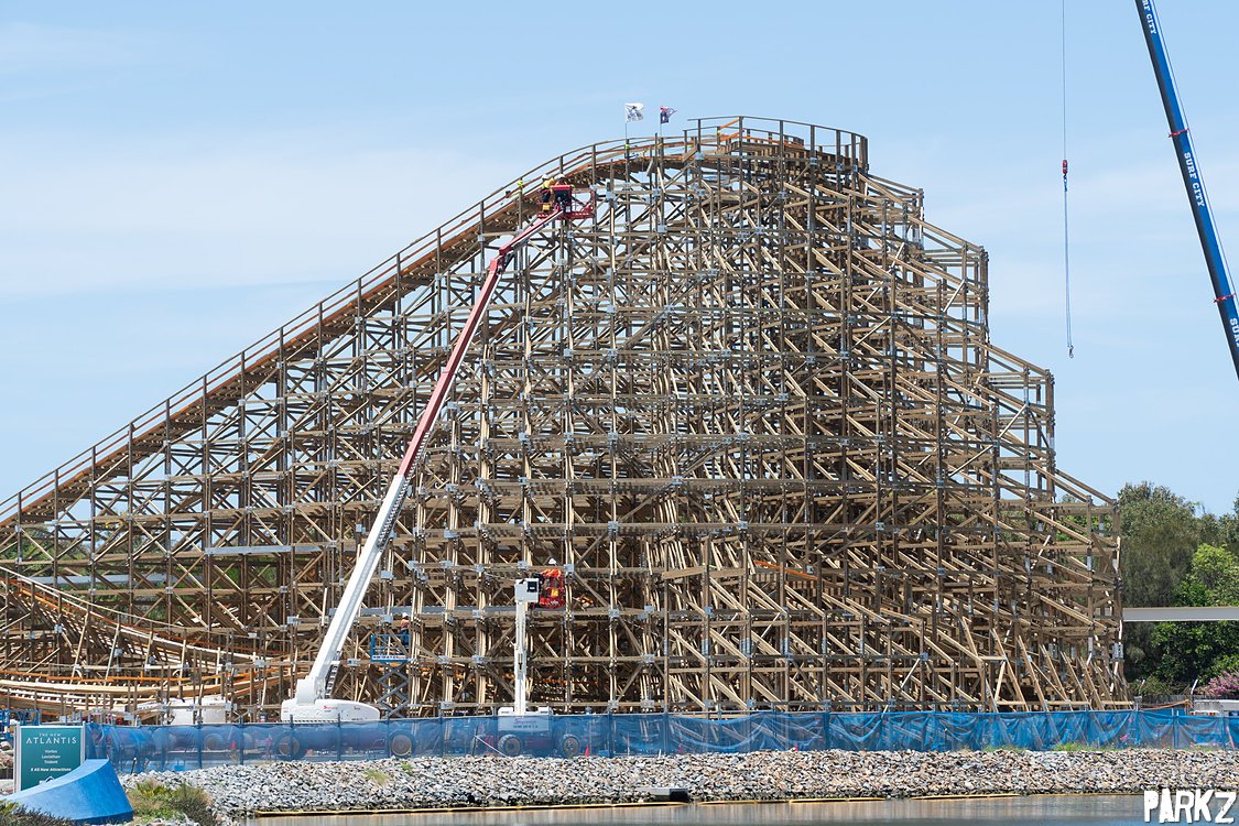 The Parkz Update: Leviathan wooden roller coaster nears completion at Sea World