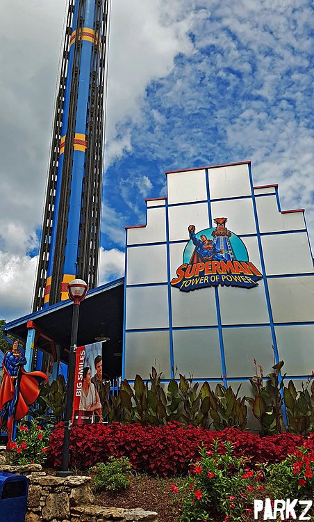 superman ride st louis six flags Superman Tower of Power | flat ride at Six Flags St. Louis | Parkz - Theme Parks